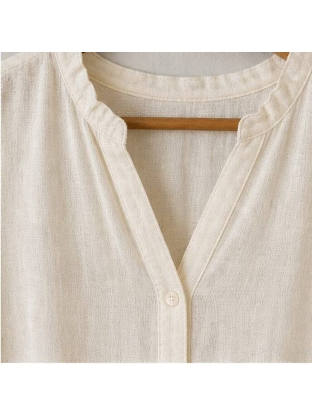 Cream Ruffle Blouse - Picture 4 of 6